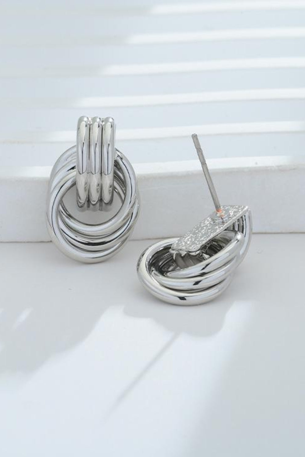 Knotted Stud Earrings Gold-Plated 925 sterling silver Copper Jewelry 762123d3-2ac8-4914-bf05-c8652863f03a-Max Trendsi