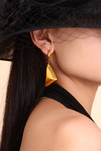 Dangle Earrings Triangle 3D Shape 18K Gold-Plated Gold Women Stainless steel Gold One Size 7626fe92-0371-42b9-8173-193b04d31dd2-Max Trendsi