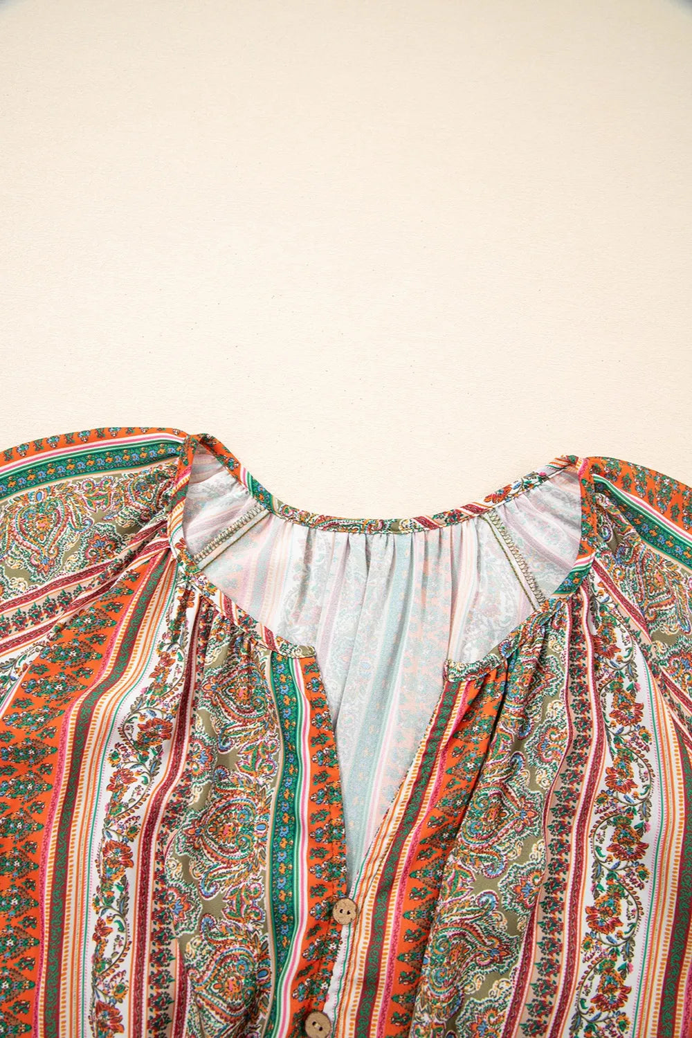 Bohemian Mini Dress Floral Print Buttoned V Neck Ruffle Short Sleeve 7657def8-e128-4410-a7e2-5ed839444a6b-Max-Origin Trendsi