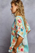 POL Womens Blouse Aqua Lace Round Neck Short Sleeve Floral Top 76807d64-27ee-4fc3-876f-1d01f84633a5-Max-Origin Trendsi