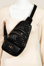 Women's Sling Bag Fame Accessories Faux Leather Cushioned Zip Small Purse BK One Size 768210f3-0fb8-46a7-88c6-93c0f9b80780-Max-Origin Trendsi