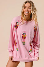 BiBi Sequin Nutcrackers Embroidery Christmas Sweatshirt 76a4dc748fb8495f8e1013ea272246c9-Max-Origin Trendsi