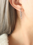 Chain Earrings Titanium Steel Double Tassel 18K gold-plated Gold Silver Silver One Size 76c327e0-37c9-4541-a8b5-36e126e8fb58-Max Trendsi