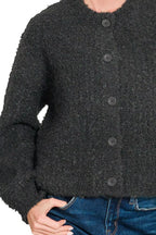 Zenana Cardigan Wool Sweater Black Buttoned Long Sleeve for Woman 76ddd7c8-c9f7-43fb-b3b5-2c55cf47830c-Max-Origin Trendsi
