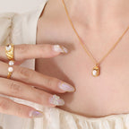 Pendant Necklace 18K Gold-Plated Pearl Gold Titanium steel Chain Jewelry Gold One Size 76e11655-a51f-4648-9381-9d9841c7af15-Max Trendsi
