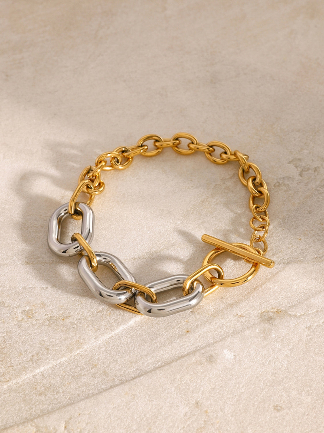 Women Chain Bracelet 18K Gold-Plated Gold Silver Stainless Steel Jewelry