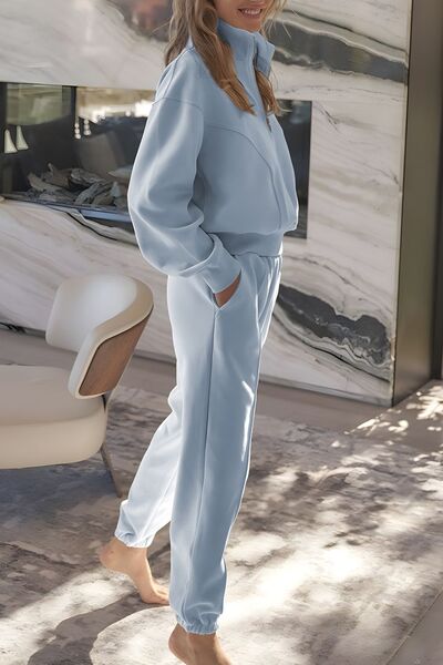 Tracksuit Women's Cotton Blend Half Zip Long Sleeve Top and Joggers Pants 2 Pcs 775d4c2a-9d12-49b5-9fc8-a8ce339bea45-Min Trendsi