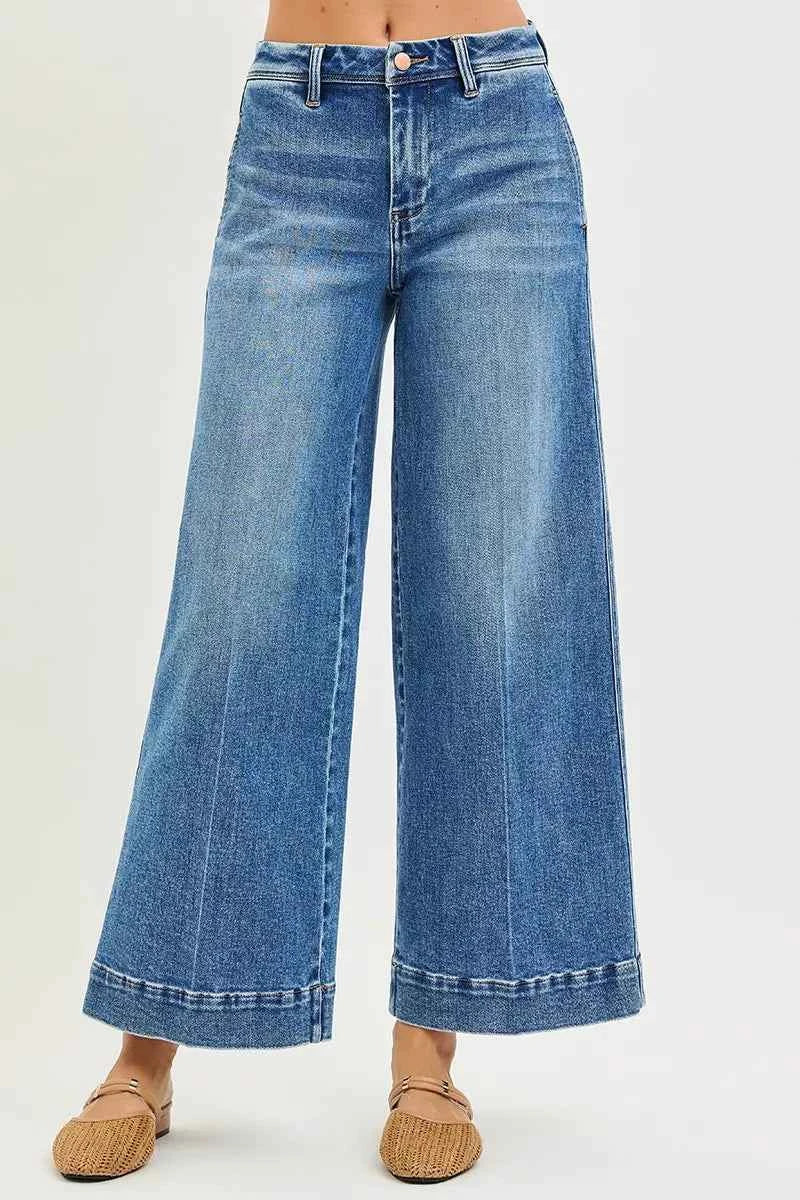 RISEN Ankle Wide Jeans Slouchy Dark Wash Women Denim Pants 776c1b4f4f6c4f41b44e2add319b2a84-Max-Origin Trendsi