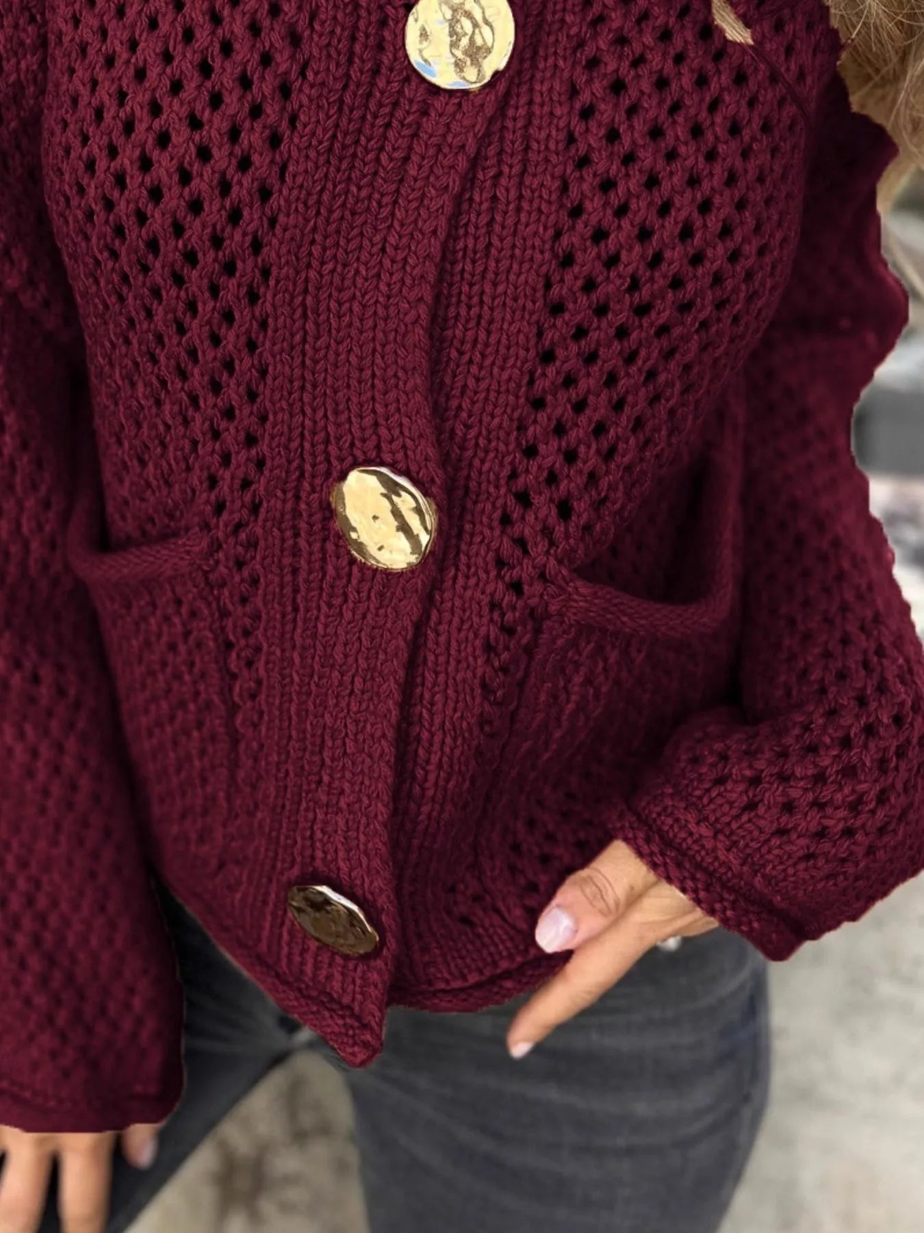 Women's Cardigan Crochet Knit Button Up Long Sleeve 778fed9a-cddd-4dc8-b1b8-c1445c0d1da4-Max-Origin Trendsi