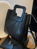 Women's Crossbody Bag Square Handle PU Leather Medium Handbag Black One Size 77b759d0-d358-4a59-b0a7-d9bc13307961-Max-Origin Trendsi