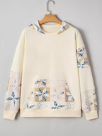 Women's Hoodie Cream Geo Pattern Patchwork with Kangaroo Pocket 77d8eaffd933498c949bcf5bc075ccd9-Max-Origin Trendsi