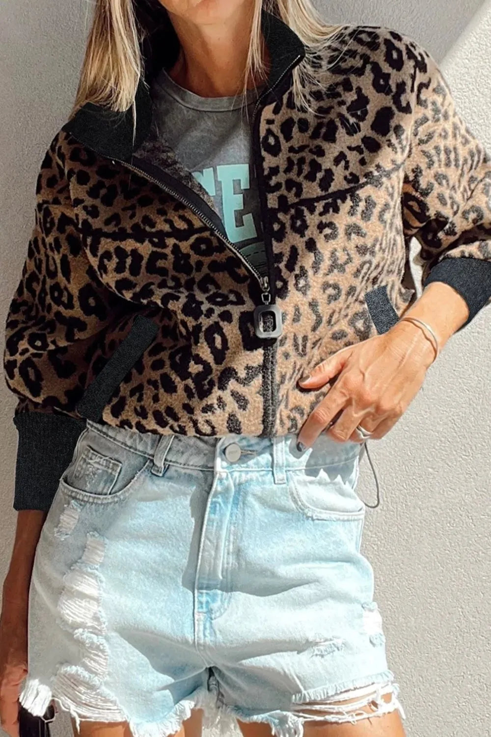 Women's Leopard Zip Up Long Sleeve Jacket 77ec9012-aef3-4873-b7ce-c2552c83fff2-Max-Origin Trendsi