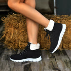 Lace Up Round Toe Boots Black 77efd0c837f943f1bd2b281da018382f-Max-Origin Trendsi