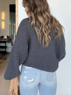Women's Sweater Openwork Knit Oversized Batwing Long Sleeve 781b68b9-b00f-47f3-ab3d-18284fb7f1a4-Max-Origin Trendsi