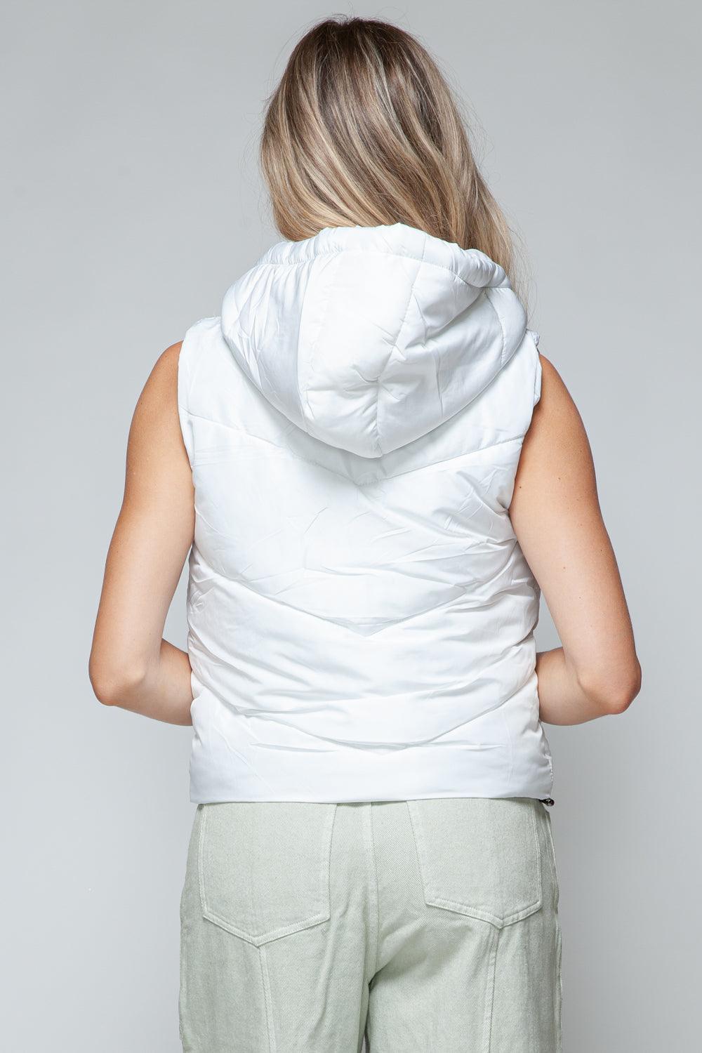 Hooded Vest Snobbish White Zip Up Quilted Sleeveless Outwear 7864a4ec-0db6-41aa-b6b4-4eed883820f2-Max Trendsi