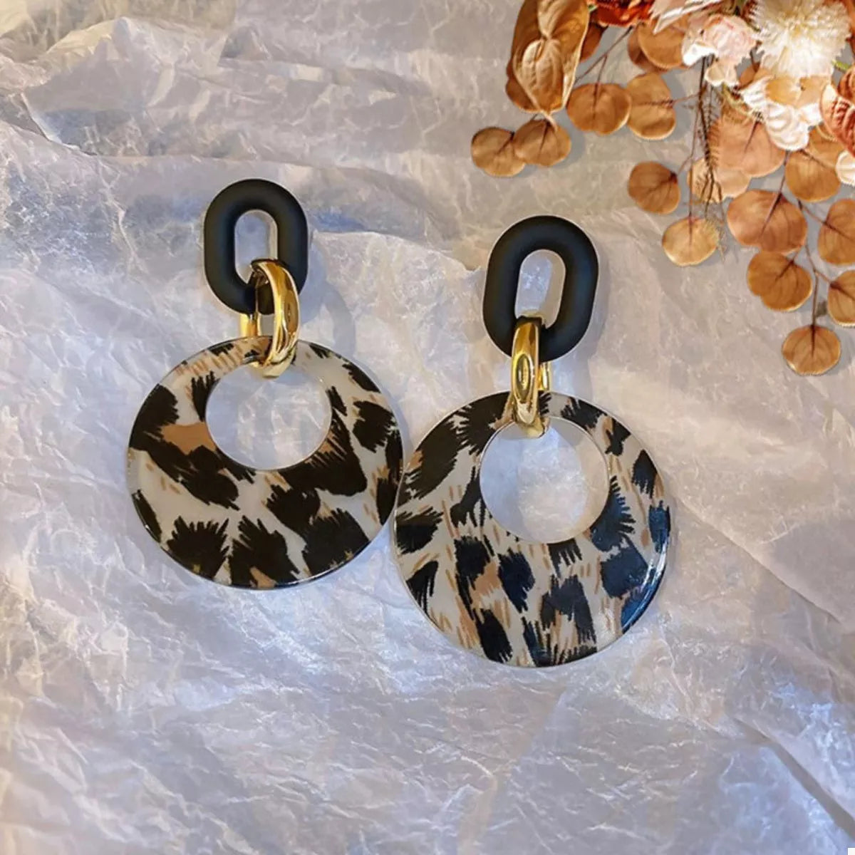 Leopard Dangle Earrings Printed Circle 18K Gold-Plated Women's Jewelry 7882d736-7237-4431-af84-68c99bdb0ee4-Max-Origin Trendsi