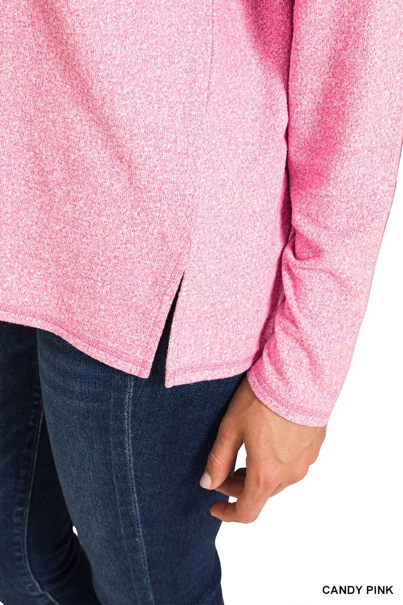 Zenana Soft Melange Hacci Exposed Seam Coin Pocket Tee 78dc8f51241b4f0aa8536e7cef9d0fd7-Max-Origin Trendsi