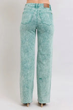 Judy Blue Jean High Waist Garment Dyed Raw Hem Dad Pants 78fca15d08004a8ba273611b22ef9d04-Max-Origin Trendsi