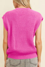 Women's Sweater Fuchsia Pink Western Horse Embroidered Round Neck Sleeveless Top 79098d6e-16e6-4504-b31a-6668c3c82da2-Max Trendsi
