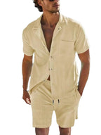 Men's Shirt and Shorts Set Short Sleeve Pocketed Outfit Two-piece Sets 790f066b03d94a4d871eecf65b466ef3-Max-Origin Trendsi