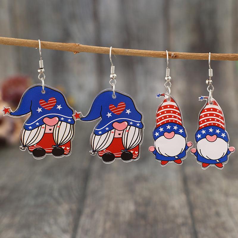 USA Earrings 2 Pair Acrylic Gnome Drop Fashion Earrings 791835fc-8c4a-4211-aa5f-3e4390afdc7a-Max Trendsi