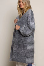 POL Women's Cardigan Longline Cable-Knit Ombre Distressed Open Long Sleeve 792d95dd-9eee-4c78-a197-d1242b94bc57-Max-Origin Trendsi
