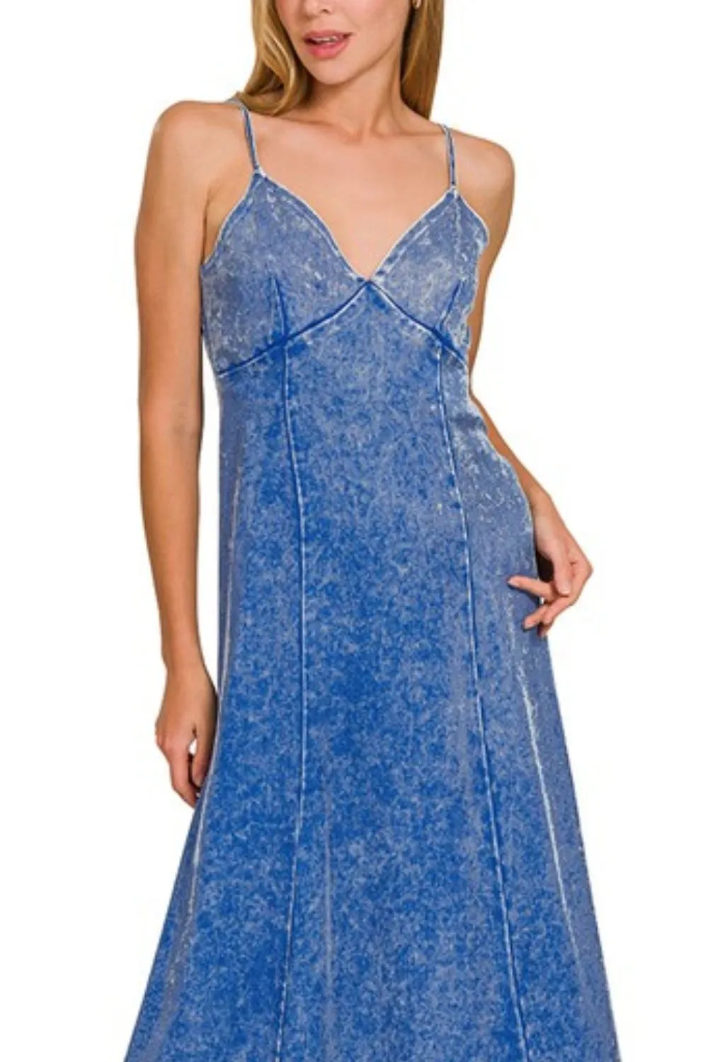 Zenana Maxi Tank Dress Tencel Mineral Washed Blue 79337c7d-d7a7-45ba-8283-8912eab9e651-Max-Origin Trendsi