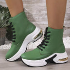 Women's Ankle Boots Pu Leather Lace Up Platform Mid Heels Shoes 795ad68b79bc410da0a8a00920c69ba7-Max-Origin Trendsi