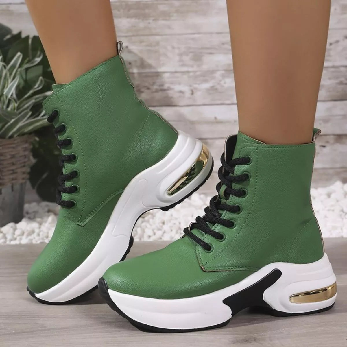 Women's Ankle Boots Pu Leather Lace Up Platform Mid Heels Shoes 795ad68b79bc410da0a8a00920c69ba7-Max-Origin Trendsi