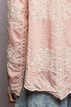 POL Women Shirt Pink Embroidery Floral Long Sleeve Top 79c620f7-9022-4964-be49-05309c965b6f-Max-Origin Trendsi