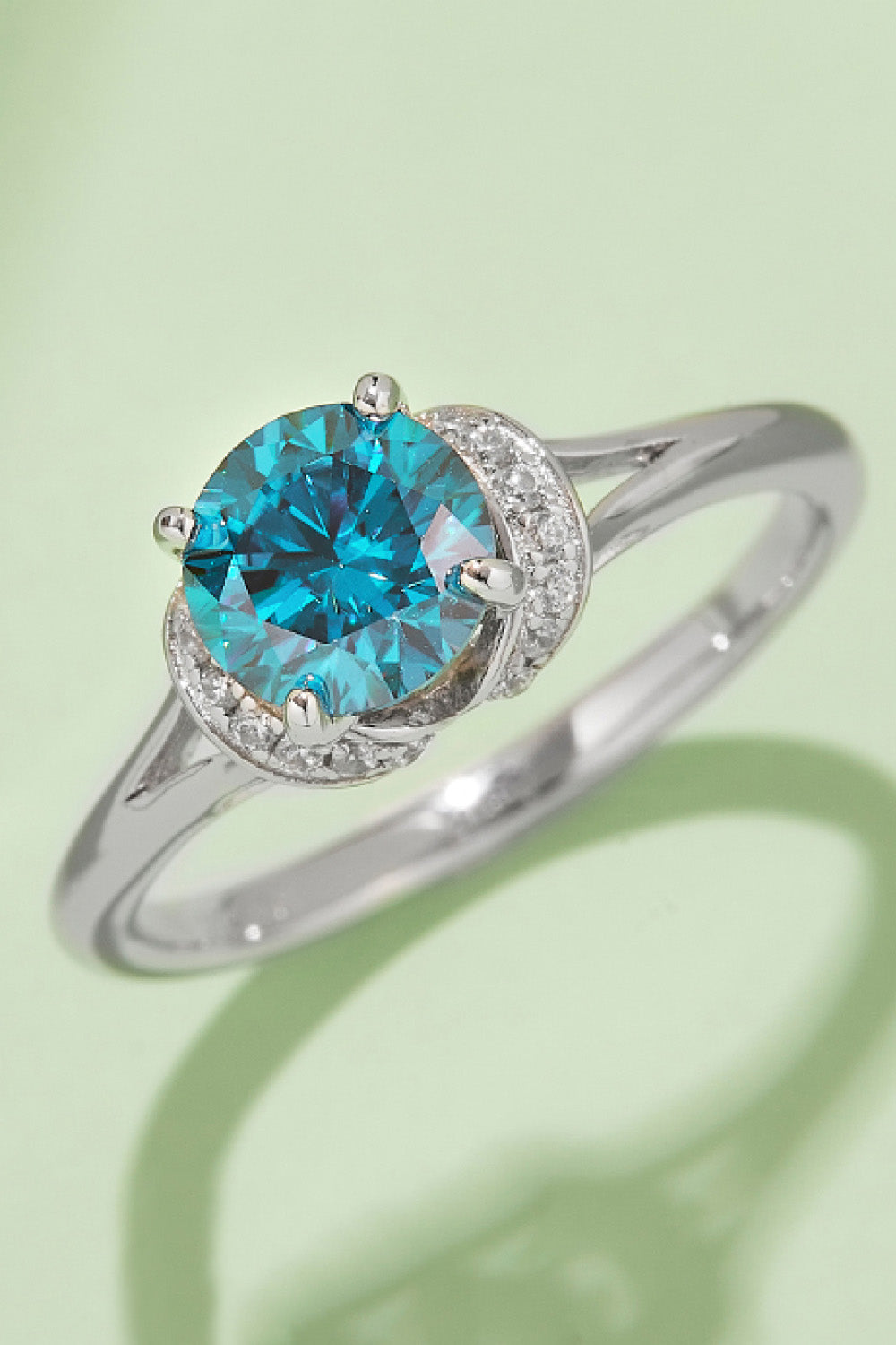 1 Carat Moissanite Stone Silver Ring 0.3 Carat Murray 4-Prong 925 Sterling Sky Blue 79e13114e9da4181b14fb947155b661f-Max Trendsi