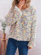 Women's Sweater Colorful Knit Oversized Long Sleeve Pullover Yellow One Size 79e13a9a00654d539886274feb89d53a-Max-Origin Trendsi