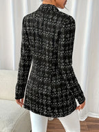 Tweed Blazer Women's Double-Breasted Long Sleeve 79fa924eb0734d3fba80f9d4208fd2ee-Max-Origin Trendsi