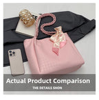 Women's Large Tote Handbag Braided Handle Large PU Leather Zipper Purses