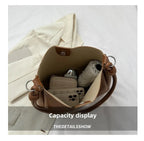 Women's Casual Shoulder Bag Simple PU Leather Knot Straps Black Handbags