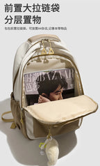 Casual Backpack Multi-pockets Large Lightweight Color Block Shoulder Bags