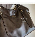Women's Lagre Shoulder Bags Vintage Style Pu Leather Zipper Casual Handbags