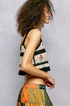 POL Crochet Cami Floral Embroidered Cropped with Scalloped Hem Black Multi 7a029036-cdd8-46b1-8e54-a4e8b0440bb4-Max-Origin Trendsi