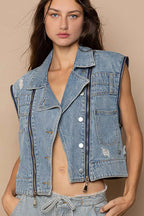 POL Cropped Denim Jacket with Functional Zipper Detail Long Sleeves 7a06e5e6-9397-42e7-8b5d-d0c46df21c8a-Max-Origin Trendsi