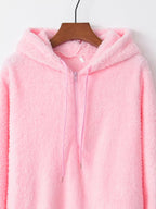 Womens Fleece Hoodie Half Zip Drawstring Hood Soft Top S-4XL 7a14cc54-dac5-4492-a015-ae10b40a8c9a-Max-Origin Trendsi