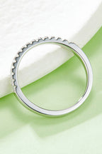Murray Silver Ring Moissanite Platinum-Plated Half-Eternity 925 sterling silver 7a45c5d3537c4fdf84b11e09aa1f408c-Max Trendsi