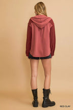 Umgee Womens Shacket Red Washed French Terry Top 7a518ca0-9e69-4007-8808-5806c3b86dd0-Max-Origin Trendsi