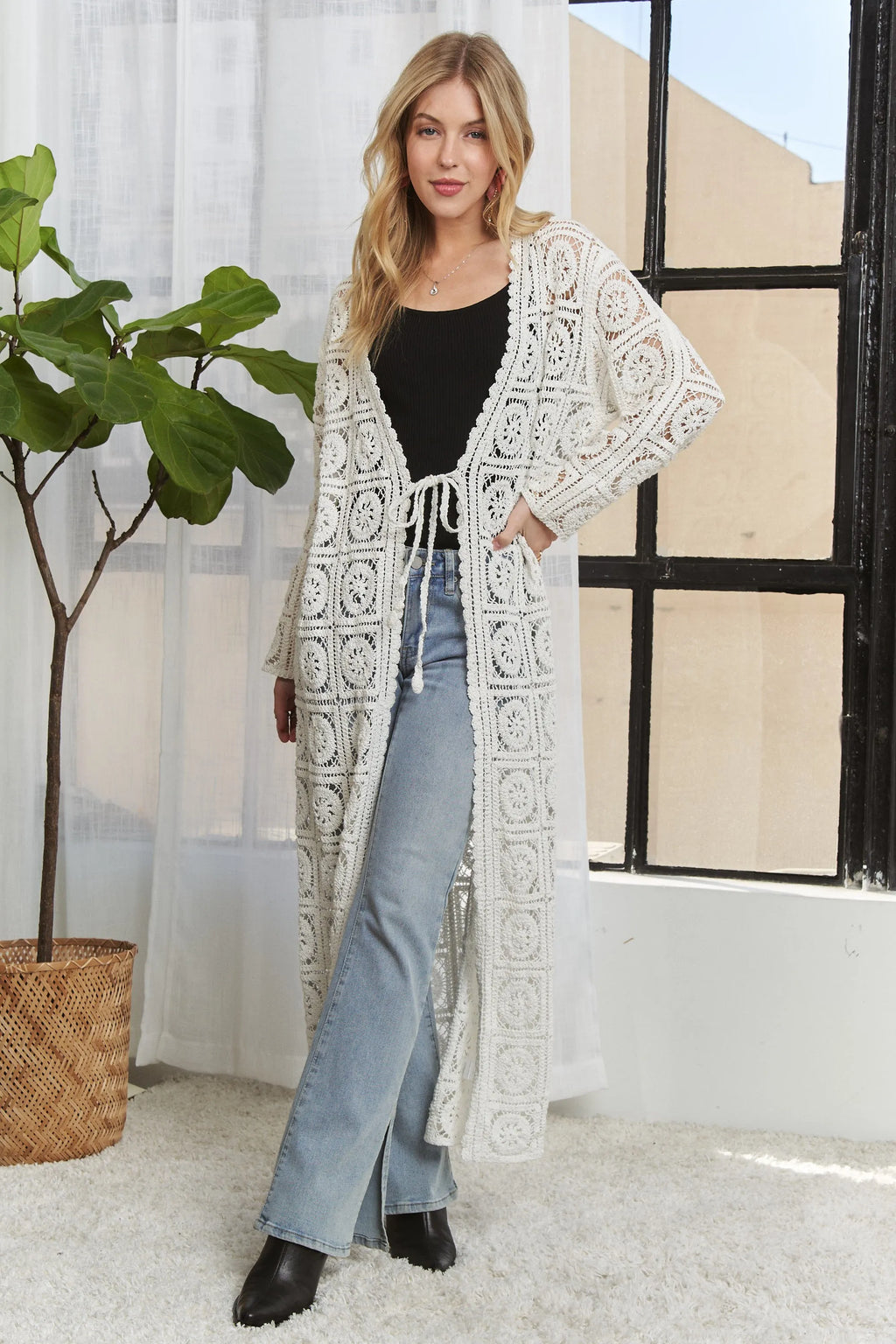 ADORA Cardigan Cotton Crochet Elastic Ivory Long Sleeves Tied 7a67a71df0fa4261a671090002fe19db-Max-Origin Trendsi