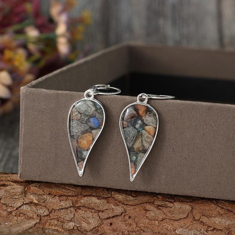 Earrings Natural Stone Dangle Multicolor Drop Earrings Silver One Size 7a987af6-4b33-4abb-bd10-0fffe275e949-Max Trendsi