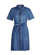 Denim Mini Dress Zip Front Short Sleeve Collared Belted with Pockets 7a9c3914-924e-4492-92fb-ff64ce6ea16b-Max-Origin Trendsi