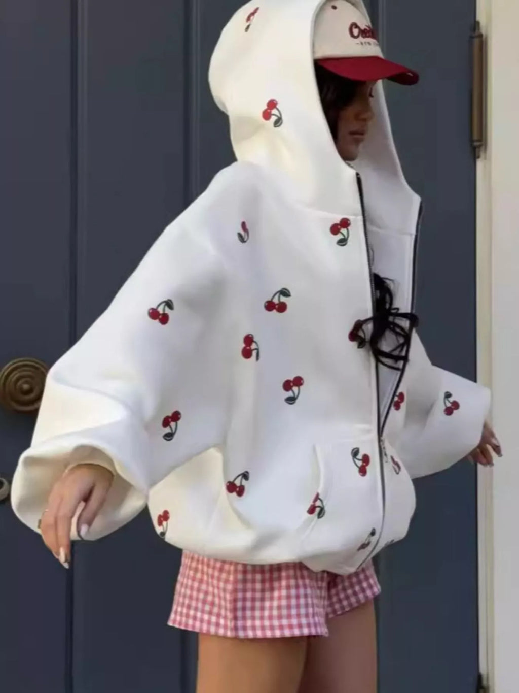 Womens Hoodie Cherry Print Oversized Zip-Up Pocketed 7aa3e414-c34b-45fa-abd6-e54b23d41003-Max-Origin Trendsi