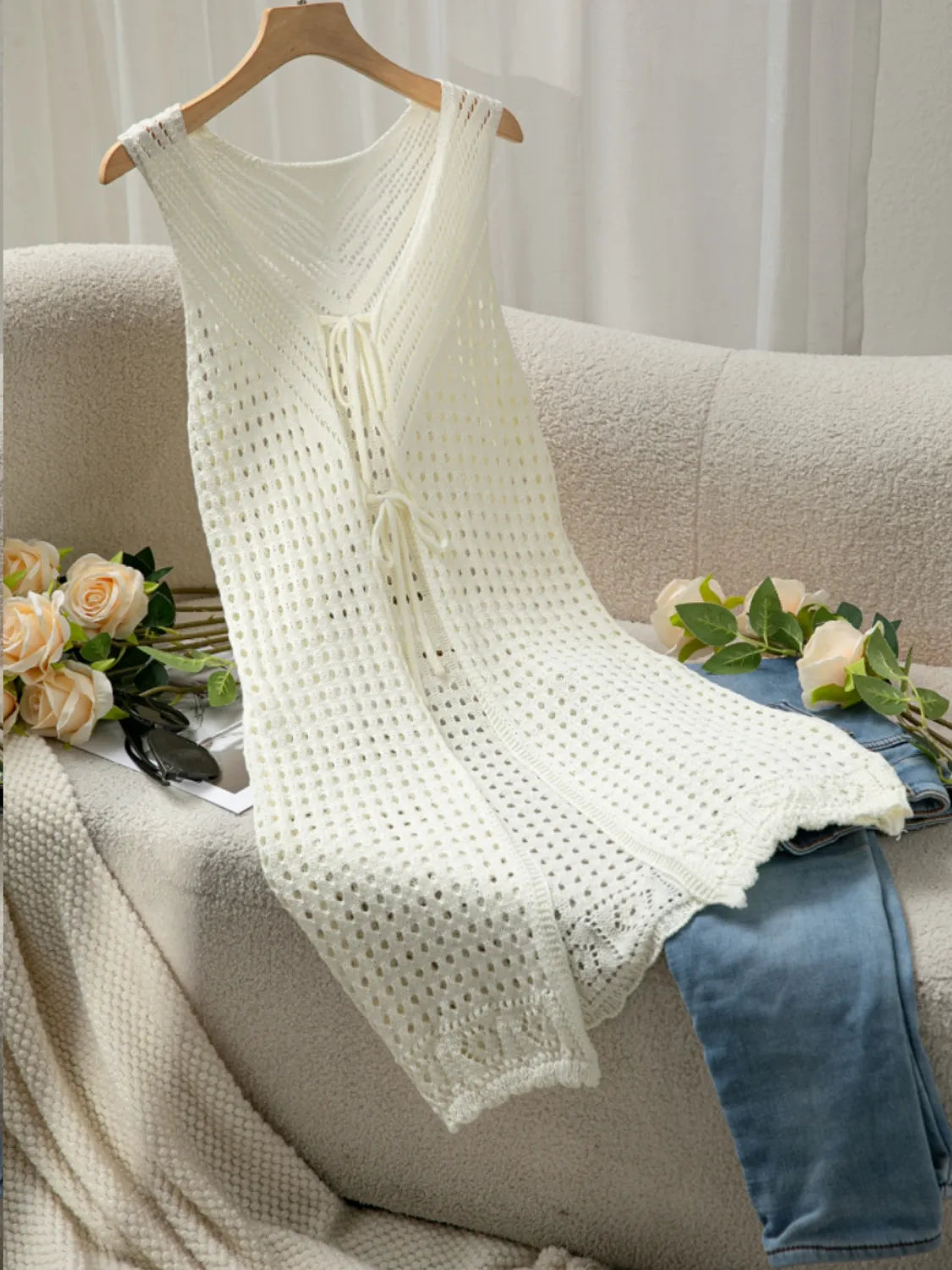 Longline Cardigan Crochet Front Tie Sleeveless Cover Up 7aa7dd91-c809-4929-bbe5-9e464da255ce-Max-Origin Trendsi