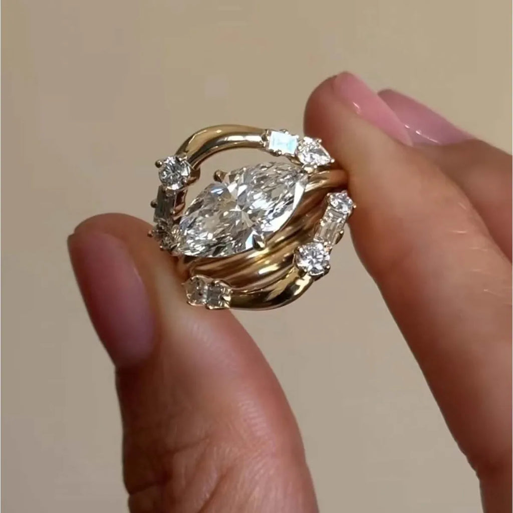 1 Carat Moissanite Stone 3pcs Ring Set 925 Sterling Silver Zircon 18K Gold-Plated 7ad15452-50f7-42eb-aa61-dc09080ec3e9-Max-Origin Trendsi