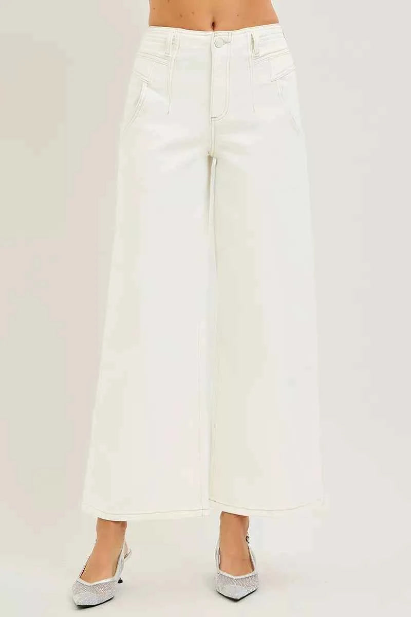 RISEN Ankle Wide Pants Cream High Rise Women Trousers 7ad1875de08c4f6c987a499bed64873b-Max-Origin Trendsi