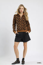 Umgee Leopard Print Sweatshirt Women's Quarter-Zip Collared Soft Top 7ad73cac-8b98-438c-bbca-59b767e4fb41-Max-Origin Trendsi